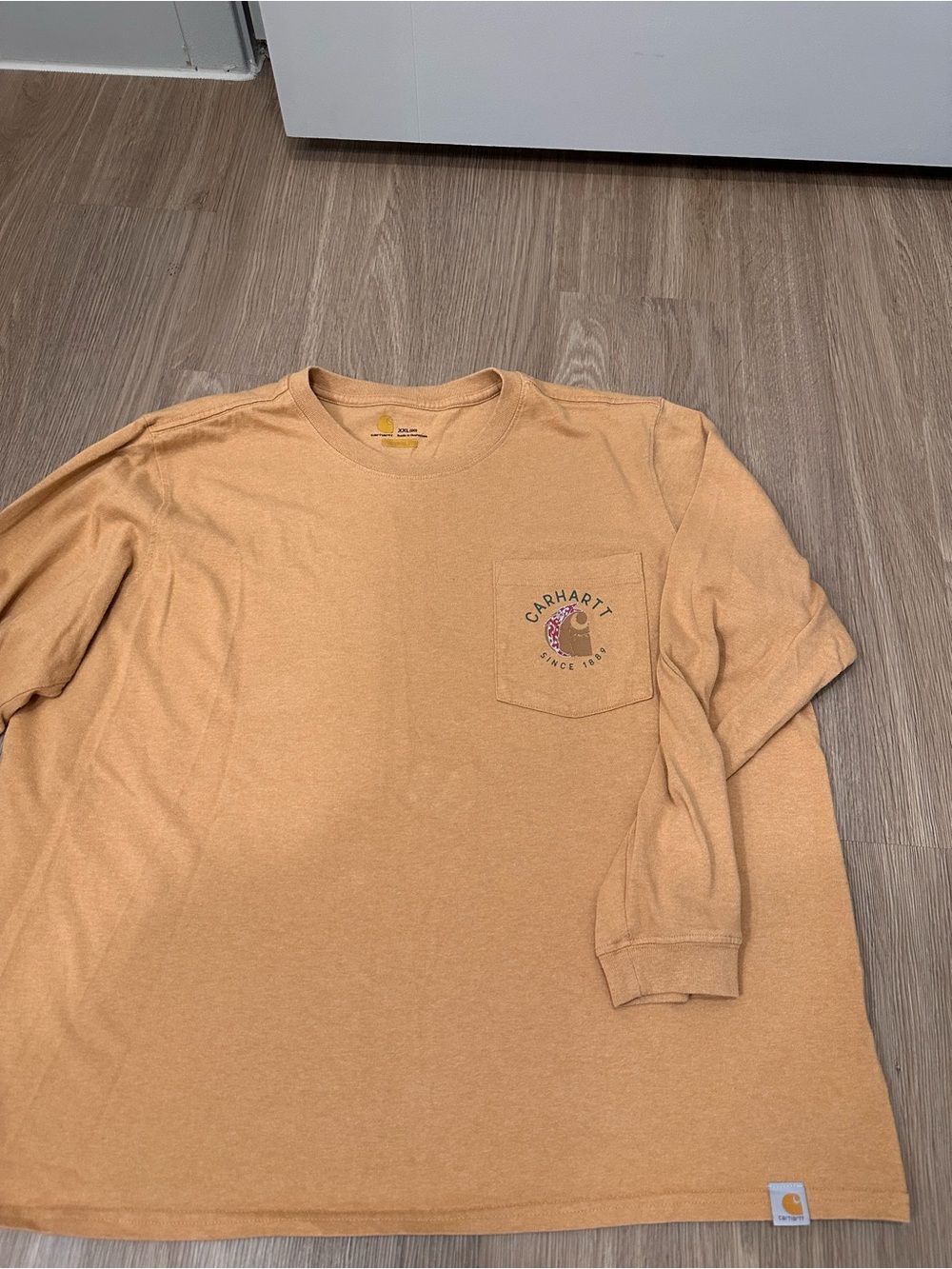 Carhartt Long Sleeve Pocket Tee in Brown Tan